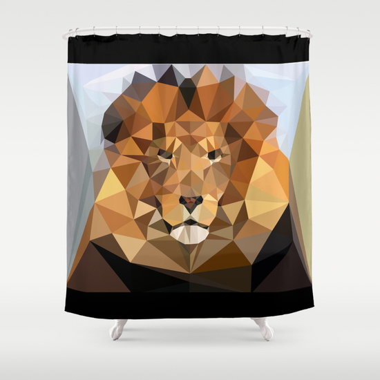 Shower Curtain - Lion Techy Art