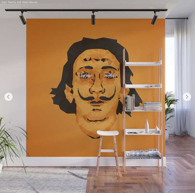 Wall Mural Techy art Salvador Dalí - Society6