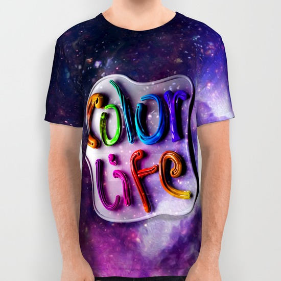 color life all over print shirts