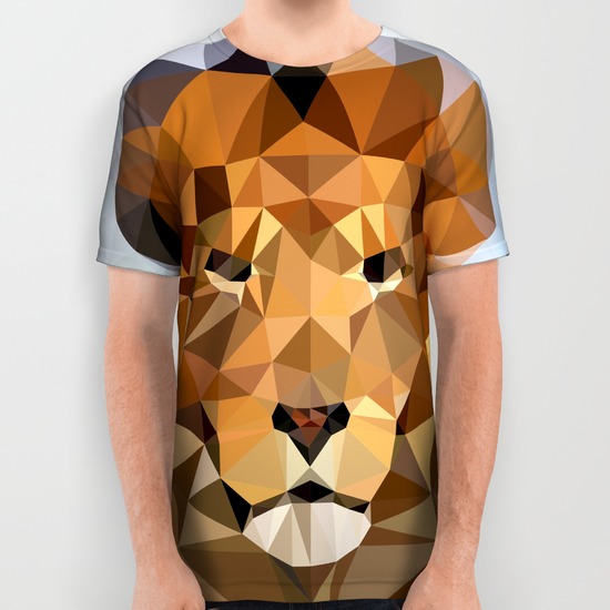 lion techy art all over print shirts