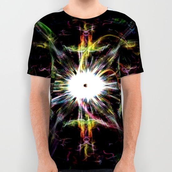 rave color all over print shirts
