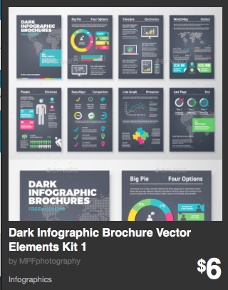 Dark Infographic Brochure Vector Elements Kit 1