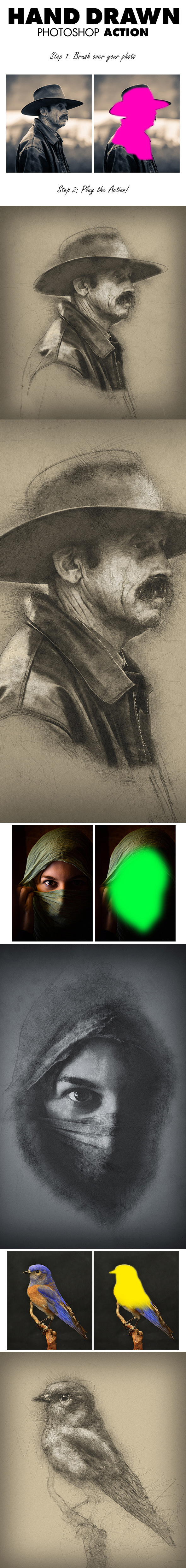 16-Hand Drawn Photoshop Action