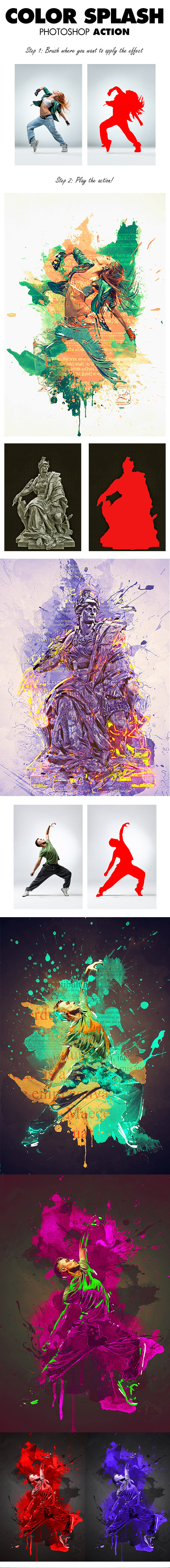 18-Color Splash Photoshop Action