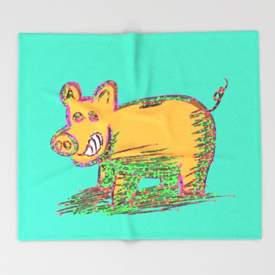 pig-vector-selection-throw-blankets