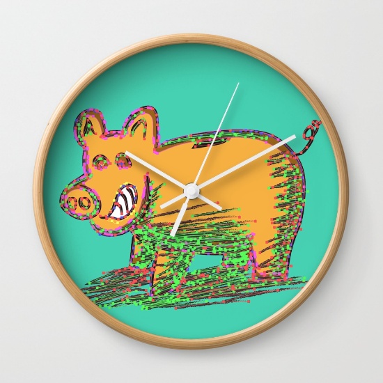 pig-vector-selection-wall-clocks