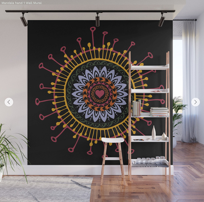 Wall Mural Mandala hand 1 by Angel Decuir | Society6