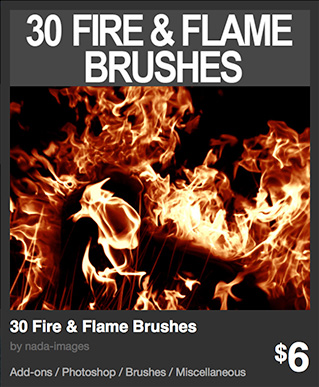 30 Fire & Flame Brushes by nada-images
