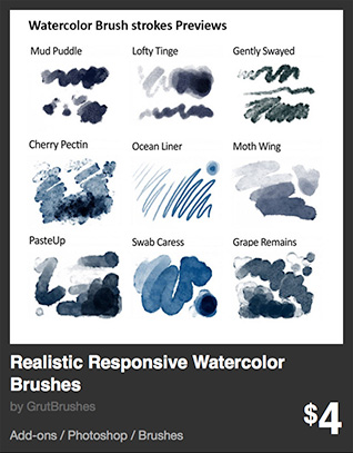 Realistic Responsive Watercolor Brushes by GrutBrushes