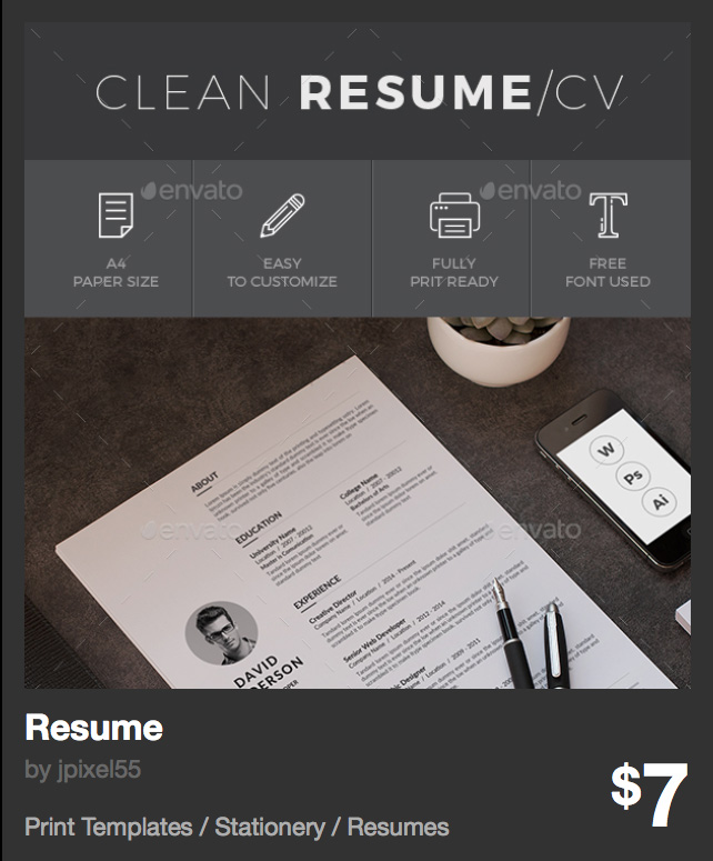 Resume by jpixel55 | GraphicRiver