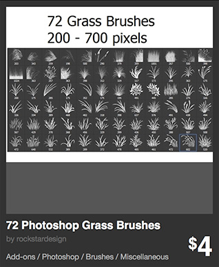 72 Photoshop Grass Brushes by rockstardesign
