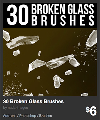 30 Broken Glass Brushes by nada-images