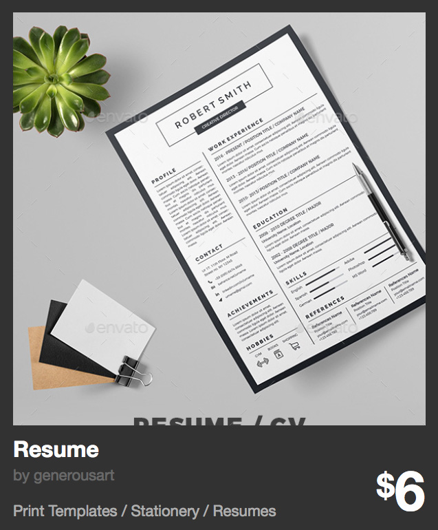 Resume by generousart | GraphicRiver
