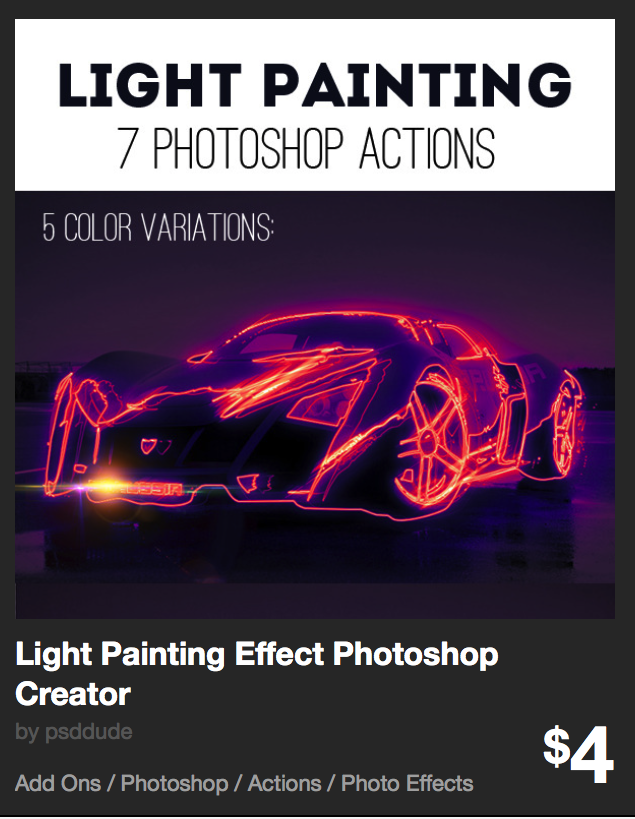 Light Painting Effect Photoshop Creator by psddude | GraphicRiver