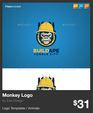 Monkey Logo - Build Ape - jungle city
