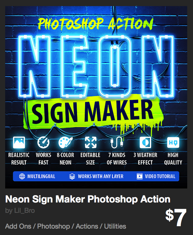 Neon Sign Maker Photoshop Action by Lil_Bro | GraphicRiver