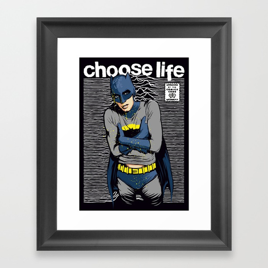 FRAMED ART PRINT SCOOP BLACK MINI Choose Life por Butcher Billy