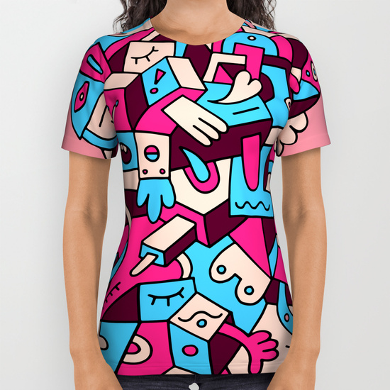 ALL OVER PRINT SHIRT X-SMALL Dumbbell Fiasco por Mister Phil