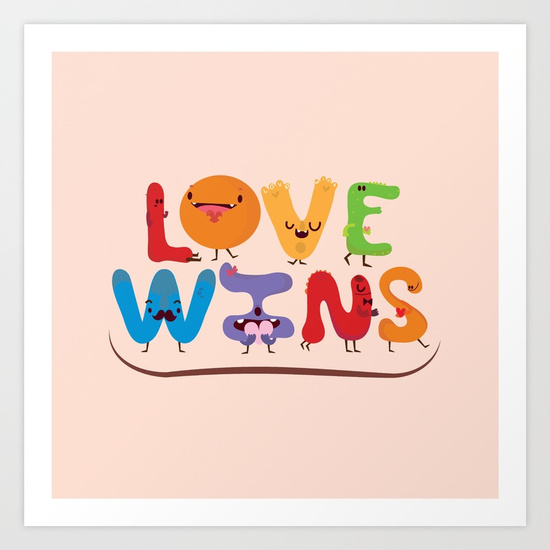 ART PRINT MINI Love wins por Maria Jose Da Luz