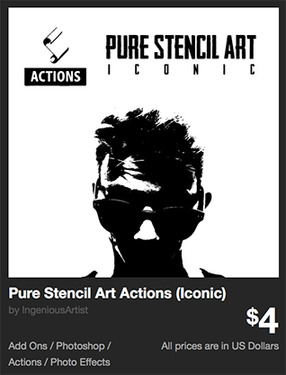 Pure Stencil Art Actions (Iconic) by IngeniousArtist | GraphicRiver