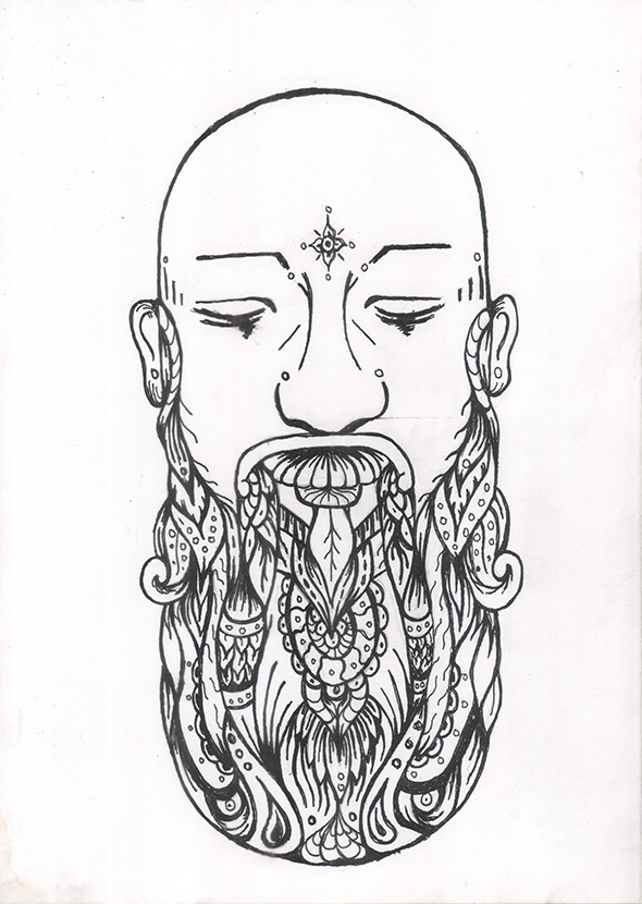 Beard abundance - Inktober 2017 - Angel Decuir