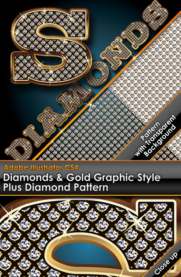 Diamonds & Gold Graphic Style Plus Diamond Pattern by gruberdesigns
