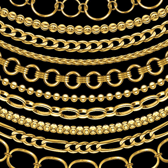 Gold Chain Jewelry by TradigitalArt | GraphicRiver