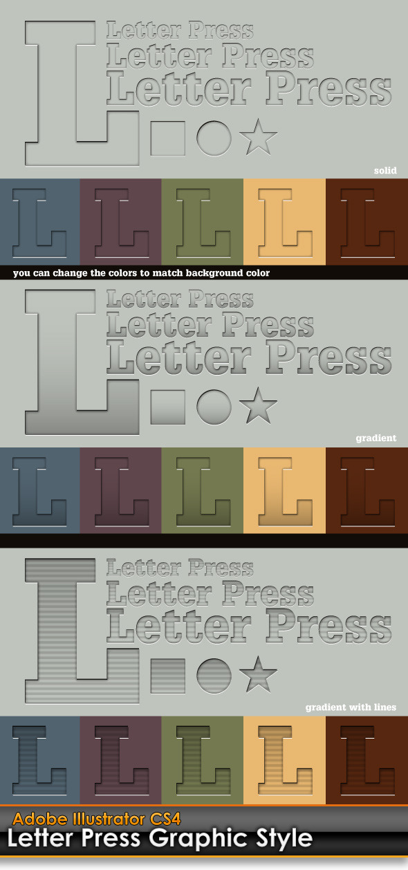 Letter Press Illustrator Graphic Style by gruberdesigns | GraphicRiver