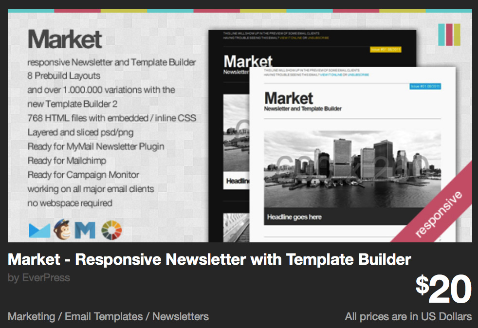 Market - Responsive Newsletter with Template Builder by revaxarts | ThemeForest