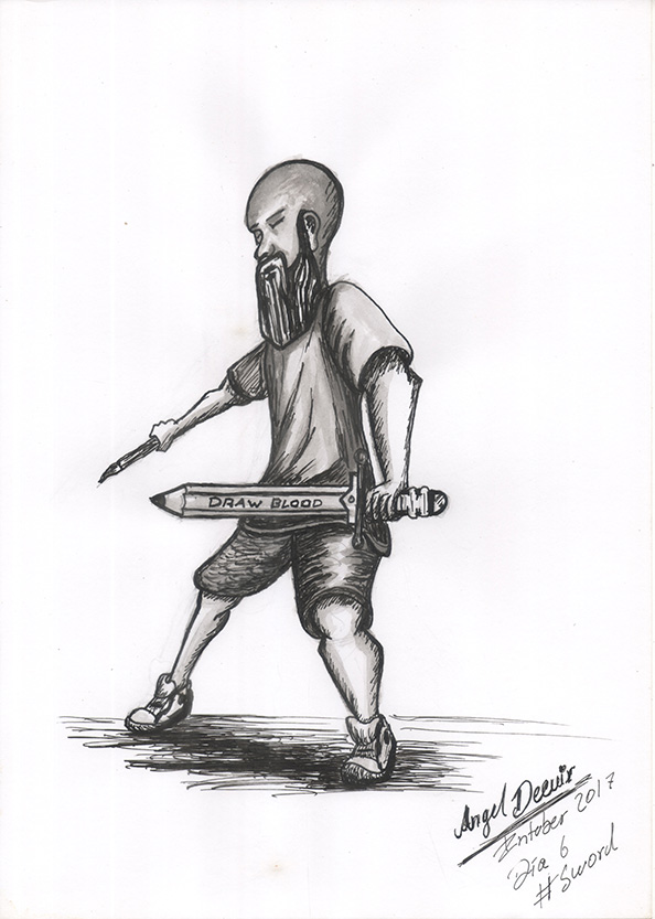 Bearded warrior - inktober