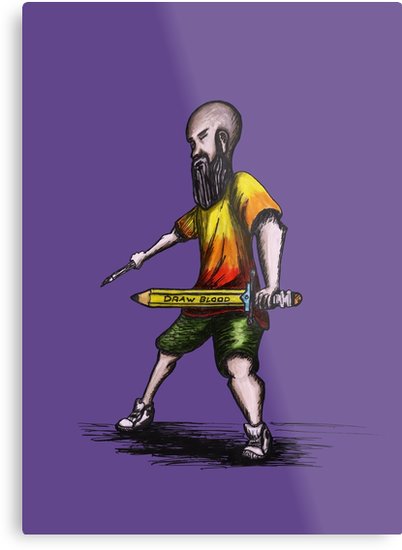 Bearded warrior painter para Redbubble