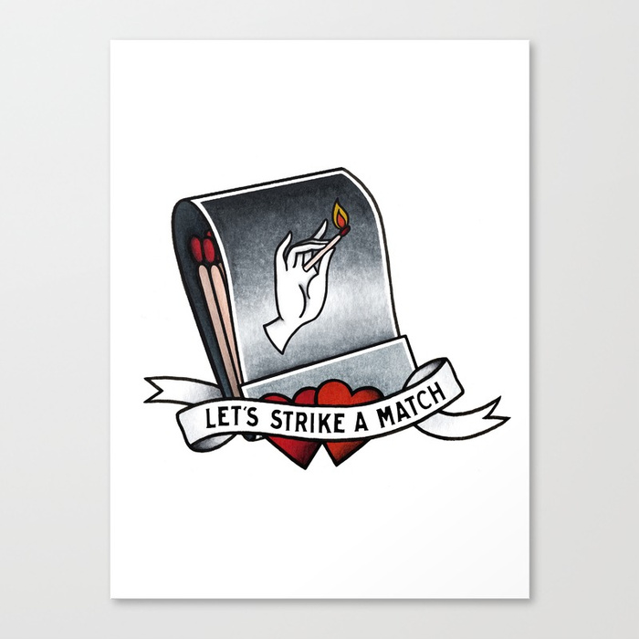 Let's Strike A Match Canvas Print by bunnymiele | Society6 