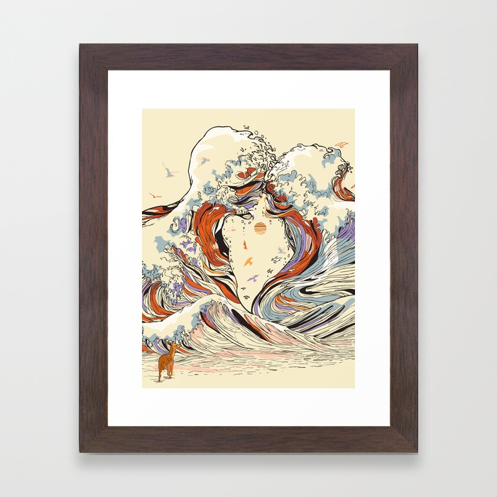 The Wave of Love Framed Art Print by huebucket | Society6