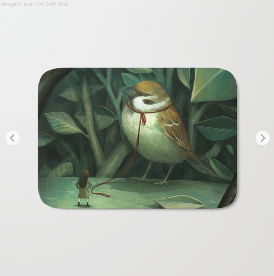 Arrogant sparrow Bath Mat by sungwon | Society6 
All Green Everything