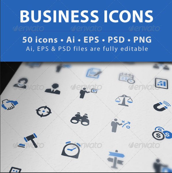 Business Icons - Blue Series by introwiz1 | GraphicRiver