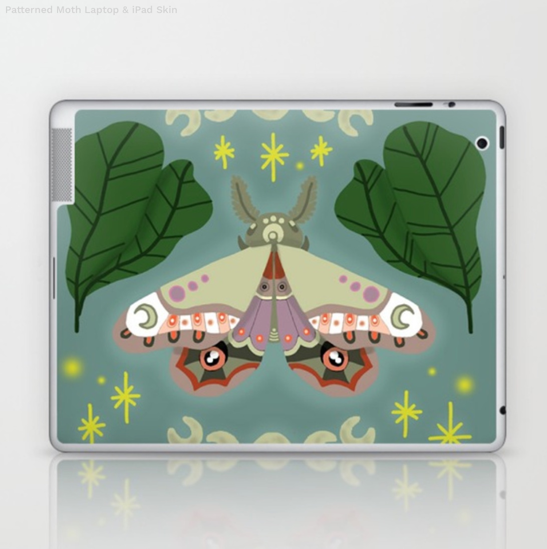 Patterned Moth Laptop & iPad Skin by kirstieeleanor | Society6