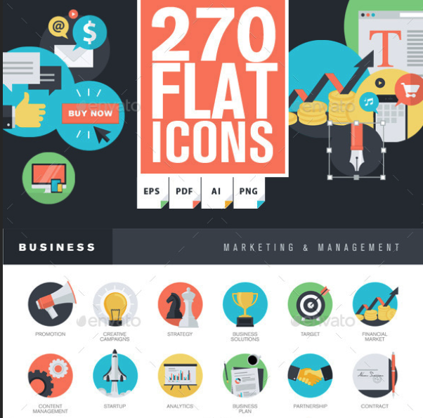 Set of Flat Design Icons by PureSolution | GraphicRiver