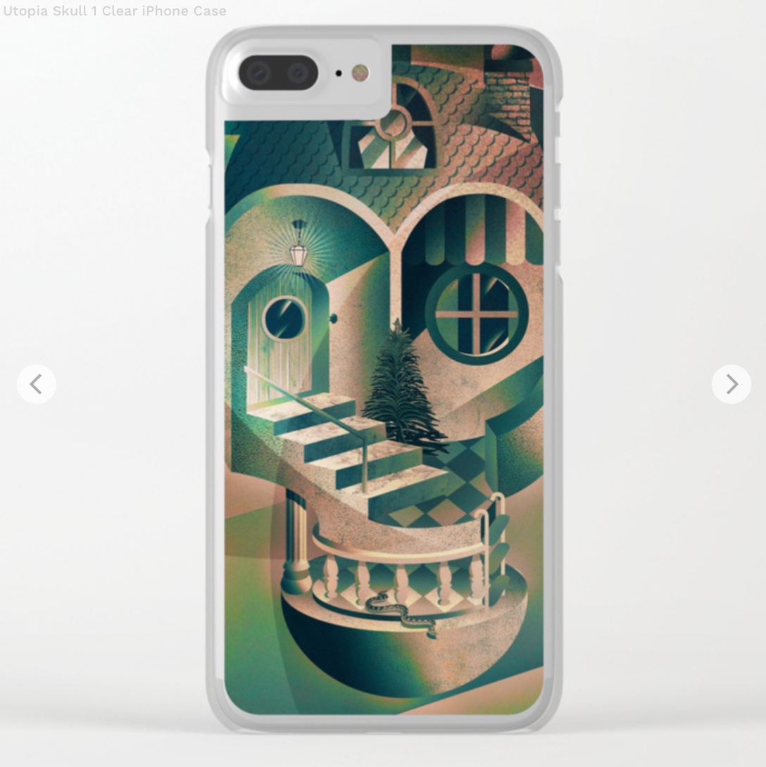 Utopia Skull 1 Clear iPhone Case by aligulec | Society6