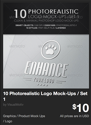 10 Photorealistic Logo Mock-Ups / Set 1 by VisualMotiv | GraphicRiver 