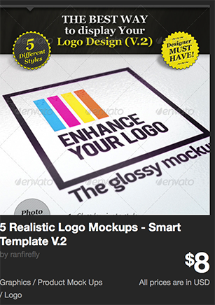 5 Realistic Logo Mockups - Smart Template V.2  by ranfirefly | GraphicRiver 