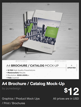 A4 Brochure / Catalog Mock-Up by punedesign | GraphicRiver 