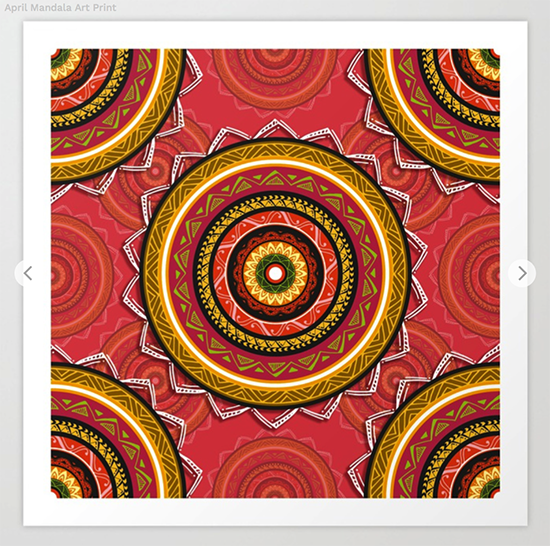 April Mandala Art Print by angeldecuir | Society6