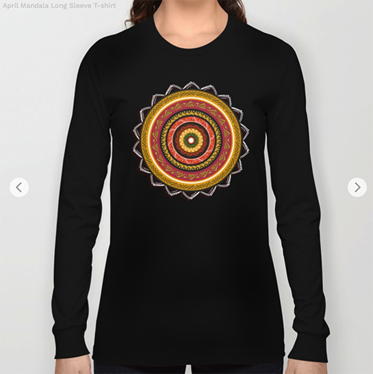 April Mandala Long Sleeve T-shirt by angeldecuir | Society6