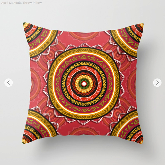 April Mandala Throw Pillow by angeldecuir | Society6