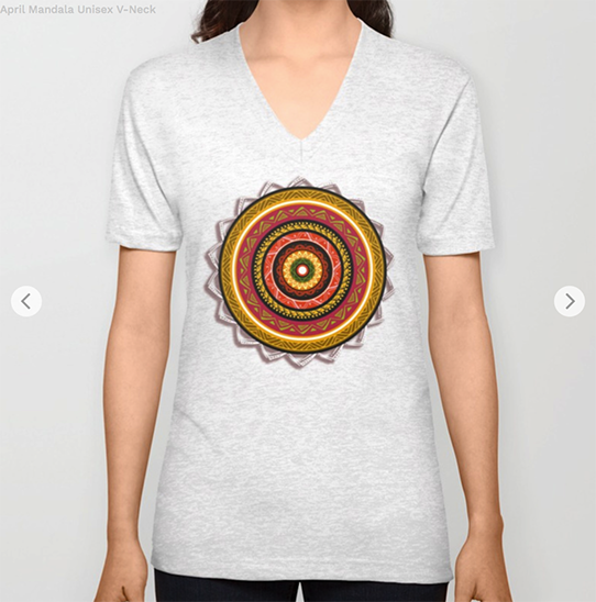 April Mandala Unisex V-Neck by angeldecuir | Society6 