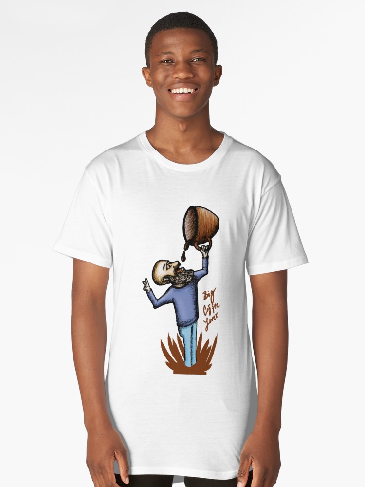 Camisetas largas «Big Coffee Lover» de angeldecuir | Redbubble