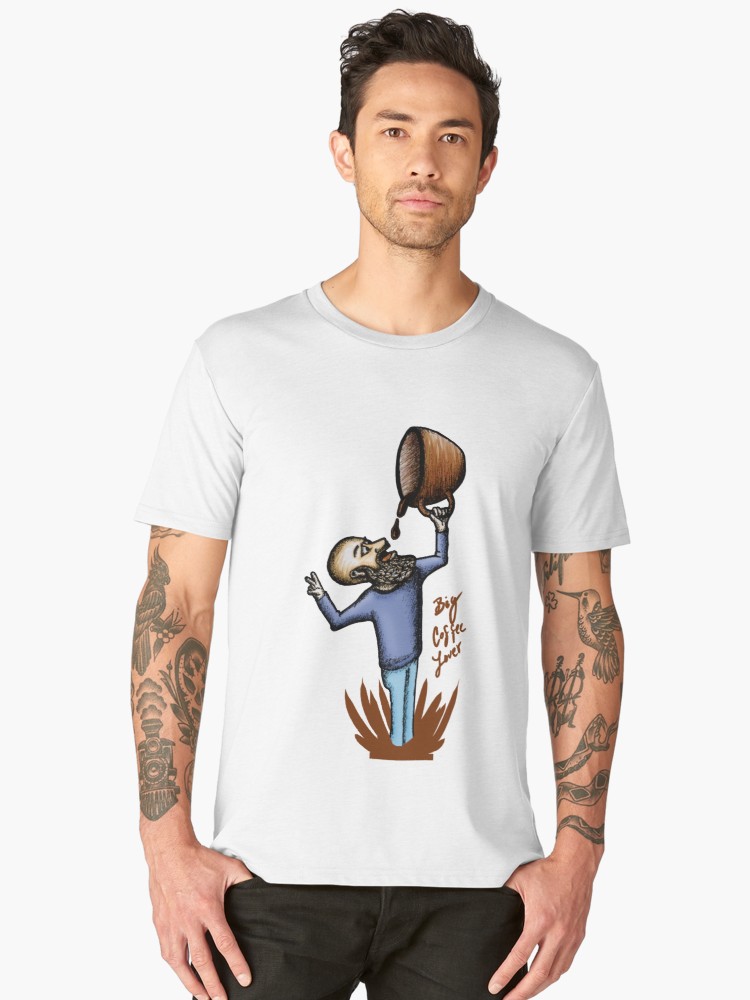 Camisetas premium para hombre «Big Coffee Lover» de angeldecuir | Redbubble