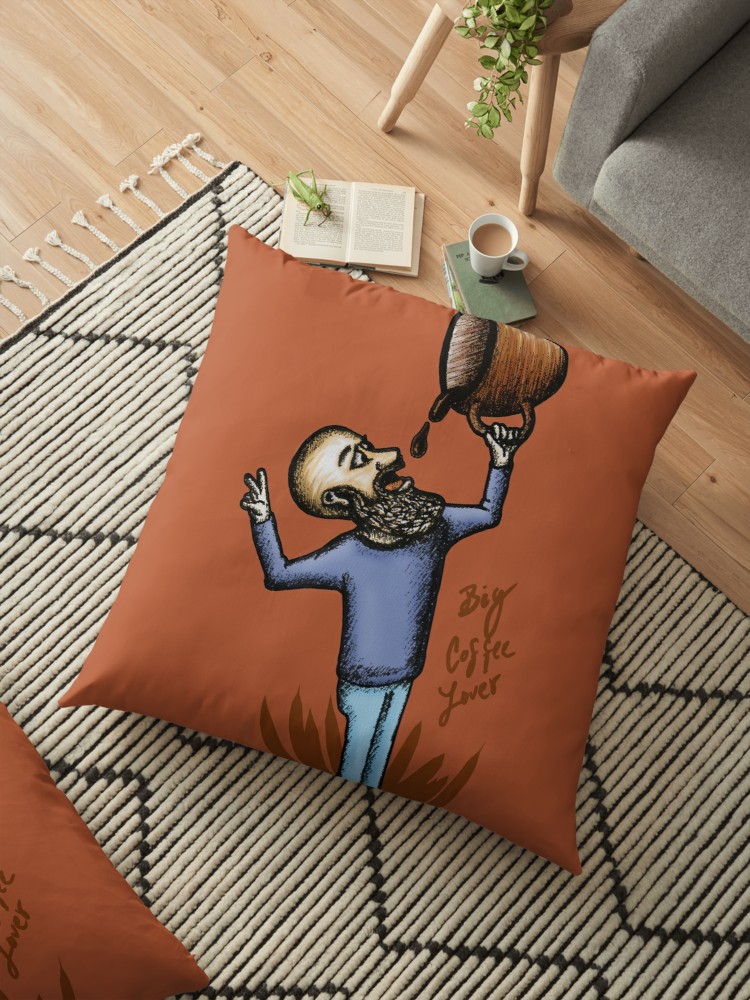 Cojines de suelo «Big Coffee Lover» de angeldecuir | Redbubble