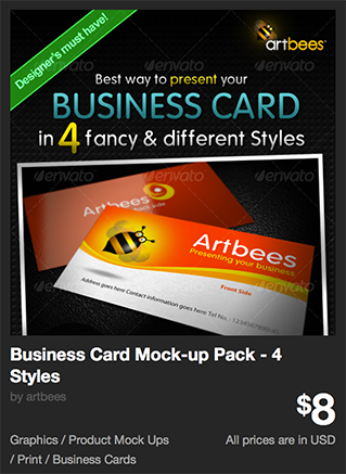 Business Card Mock-up Pack - 4 Styles by artbees | GraphicRiver 