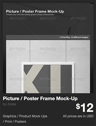 Picture / Poster Frame Mock-Up by Zeisla | GraphicRiver 